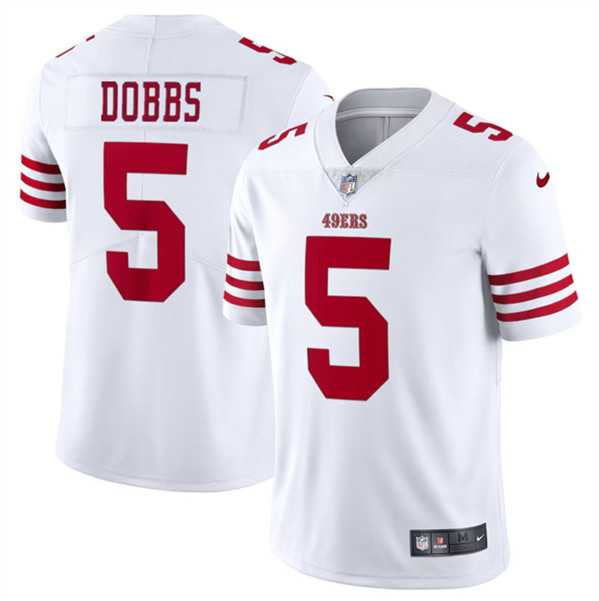 Men & Women & Youth San Francisco 49ers #5 Josh Dobbs White Vapor Untouchable Limited Stitched Jersey->san francisco 49ers->NFL Jersey